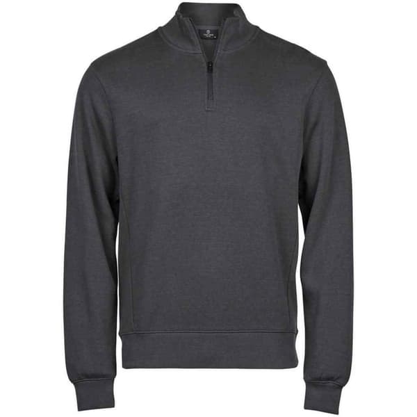 Tee Jays Mens Ribber Interlock Half Zip Sweatshirt