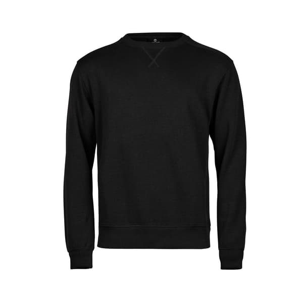 Tee Jays Mens Ribber Interlock Crew Neck Sweatshirt Black S