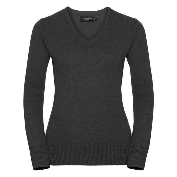 Russell Collection Womens/Ladies Marl V Neck Sweatshirt