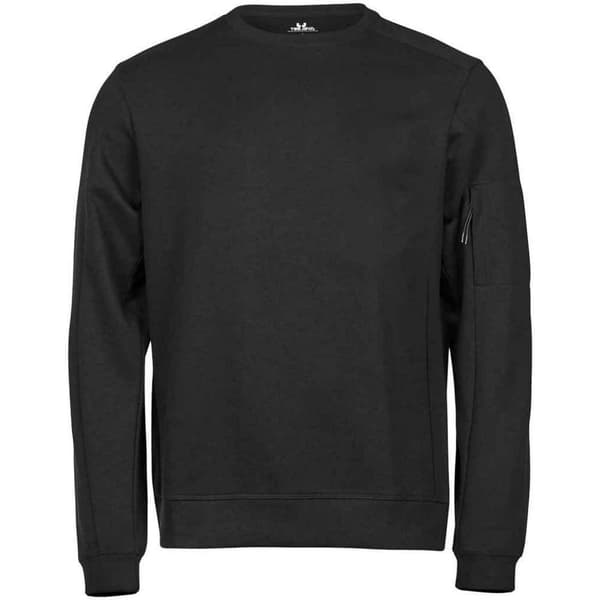 Tee Jays Mens Athletic Crew Neck Sweatshirt Black XS