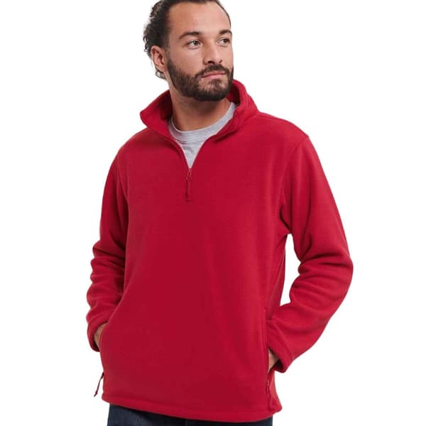 Russell Mens Zip Neck Outdoor Fleece Top