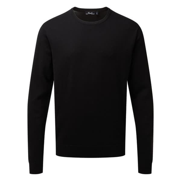 Premier Mens Knitted Cotton Crew Neck Sweatshirt