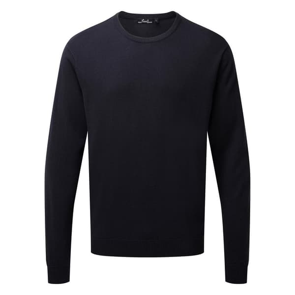 Premier Mens Knitted Cotton Crew Neck Sweatshirt
