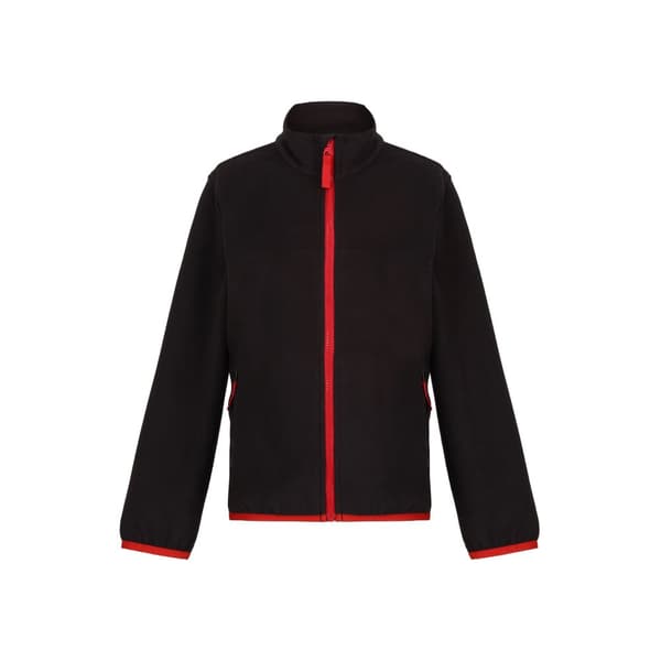 Regjun Boys Microfleece Full Zip Fleece Jacket Black/Classic Red 5-6 Years
