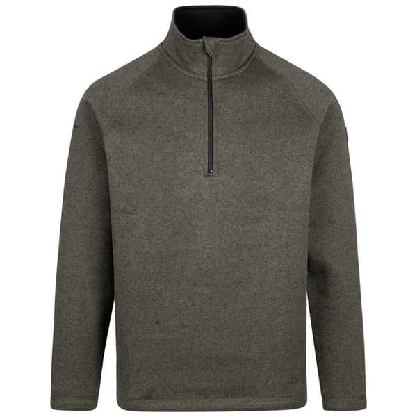Trespass Mens Corsham Marl Half Zip Fleece Top Dark Vine L