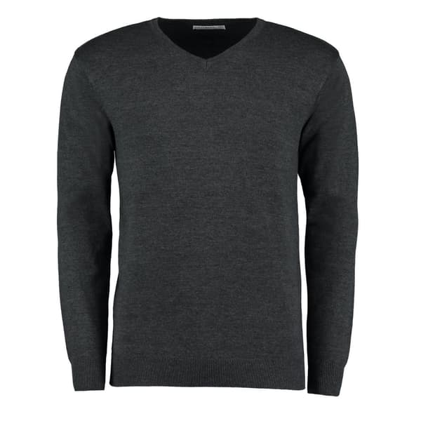 Kustom Kit Mens Arundel V Neck Long-Sleeved Jumper