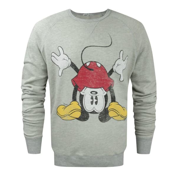 Junk Food Mens Bent Over Musse Pigg Marl Sweatshirt Grey M