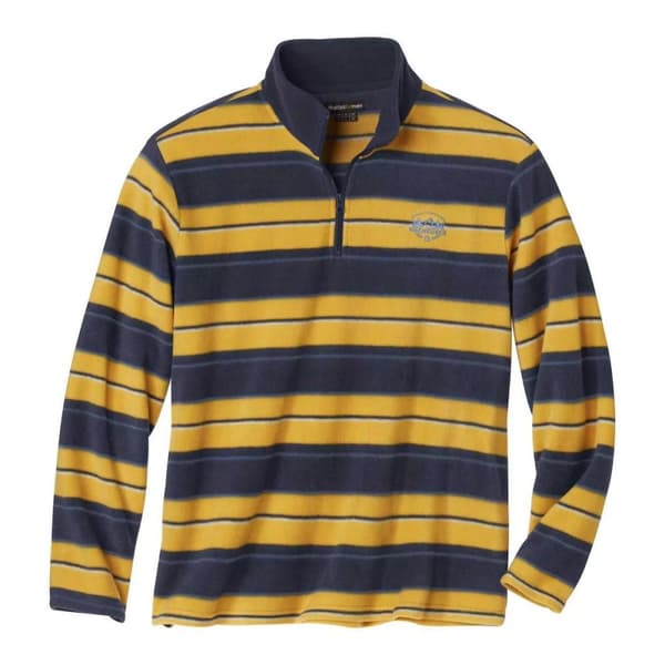 Atlas For Men Mens Striped Microfleece Jumper Navy/Yellow M