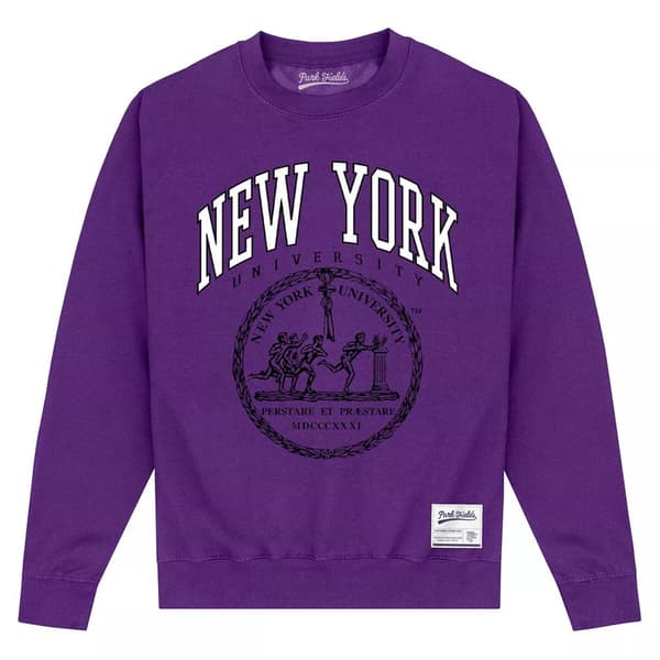 New York University Unisex Adult Crest Sweatshirt Purple M