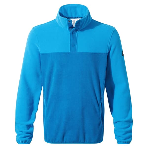 TOG24 Mens Farlow Stud Front Fleece Top Peacock Blue M