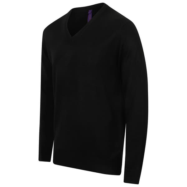 Henbury Mens Acrylic V Neck Sweatshirt