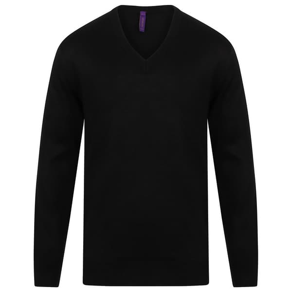 Henbury Mens Acrylic V Neck Sweatshirt