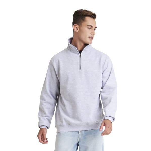 Awdis Mens Sophomore Heather Sweatshirt med dragkedja och halsringning