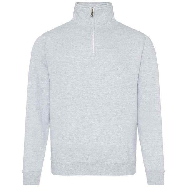 Awdis Mens Sophomore Heather Sweatshirt med dragkedja och halsringning Heather Grey L