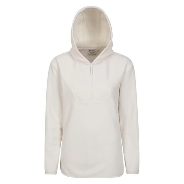 Mountain Warehouse Womens/Ladies Corrie Hooded Half Zip Fleece Top Cream 14 UK