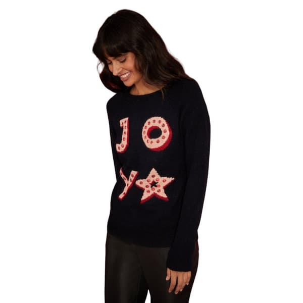 Dorothy Perkins Dam/Dotter Joy Glitter Christmas Jumper Navy S