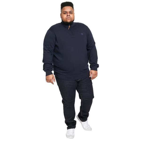Duke Mens D555 Giuseppe 2 Knitted Quarter Zip Kingsize Sweatshirt