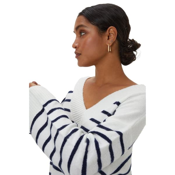 Dorothy Perkins Randig stickad V-halsad tröja för dam och dam