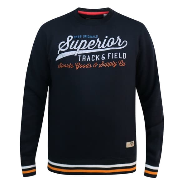 Duke D555 Marlow Superior Track & Field Crew Neck Sweatshirt för herrar Navy M