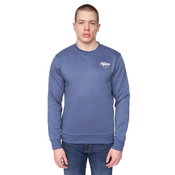 Henleys Mens Scripthen Crew Neck Sweatshirt Deep Blue L