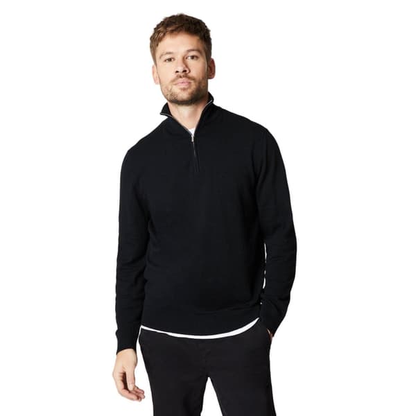Burton Mens Rich Cotton Quarter Zip Jumper Black XL
