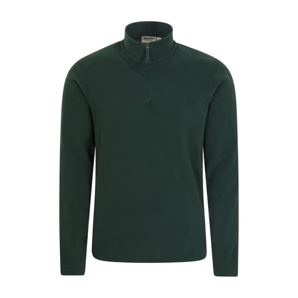 Mountain Warehouse Mens Camber II Half Zip Fleece Top Dark Green XXS