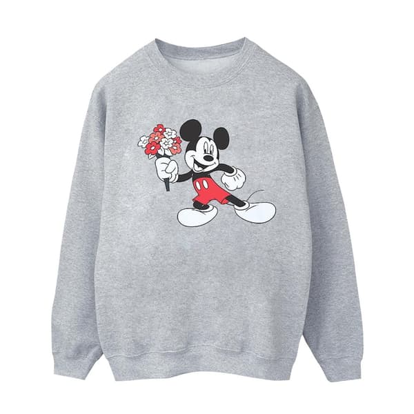 Disney Womens/Ladies Mickey Mouse Flower Sweatshirt