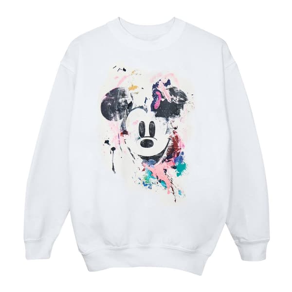 Disney Womens/Ladies Mickey Mouse Lime Splatter Sweatshirt White M