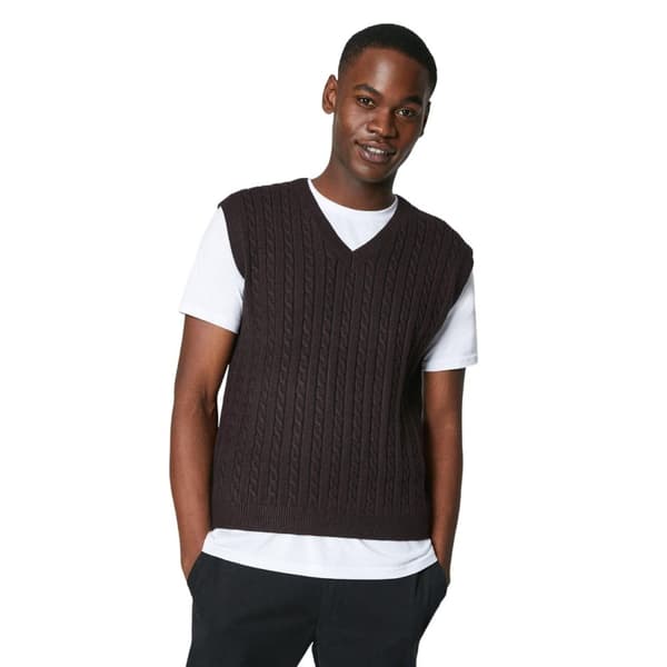 Burton Kabelstickad västtröja för herrar Brown XL