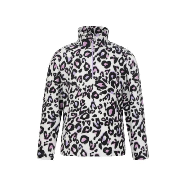 Mountain Warehouse Endeavour Leopard Print Half Zip Fleece Top för barn/ungdomar