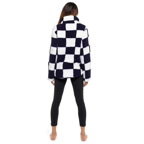Foxbury Womens/Ladies Half Zip Checked Sherpa Fleece Top