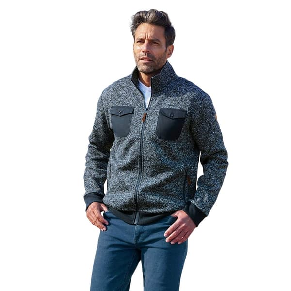 Atlas For Men Mens Mottled Brushed Full Zip Fleece Jacket