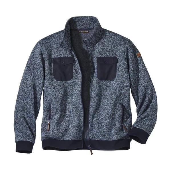 Atlas For Men Mens Mottled Brushed Full Zip Fleece Jacket