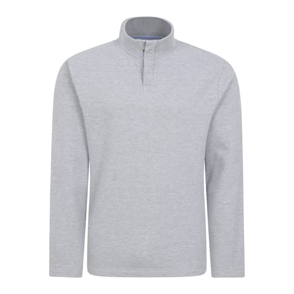 Mountain Warehouse Mens Bude Pique Button Neck Jumper Grey S