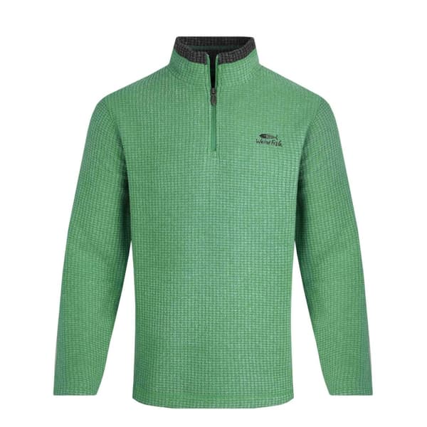 Weird Fish Newark Grid Eco Friendly Quarter Zip Fleece Top för herrar