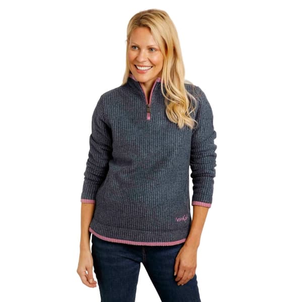 Weird Fish Beye Grid Eco Friendly Fleece-topp med kvarts dragkedja för dam/dam