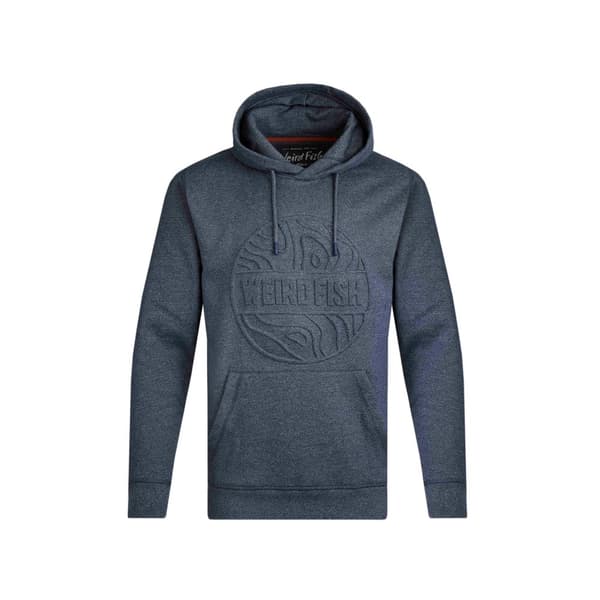 Weird Fish Mens Perranporth Grindle Embossed Hoodie