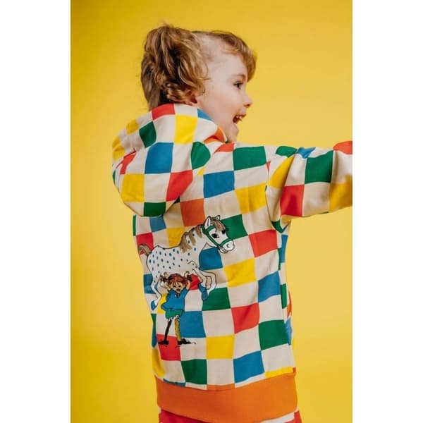 Pippi Långstrump -  Pippi ruta munkjacka kitt
