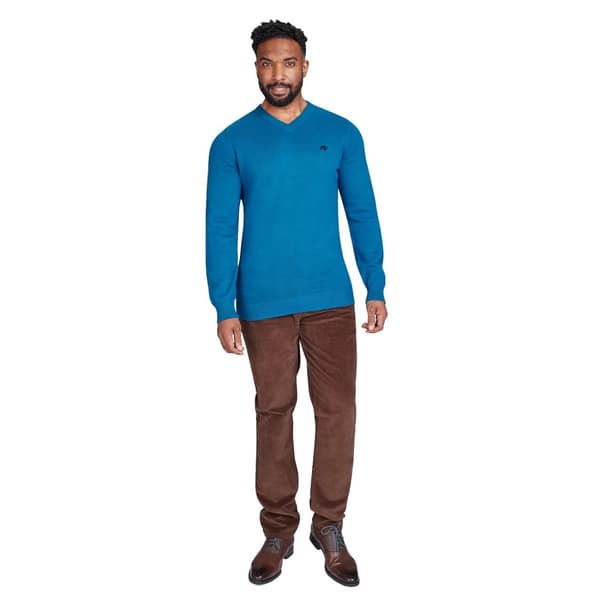 Raging Bull Mens Classic Knitted Cashmere Blend V Neck Jumper