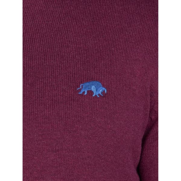 Raging Bull Mens Classic Knitted Cashmere Blend Quarter Zip Jumper