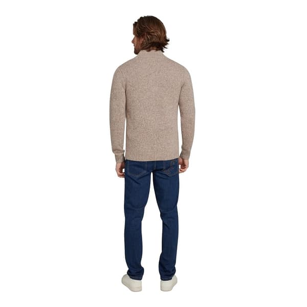 Raging Bull Mens Flecked Chunky Knit Quarter Zip Jumper