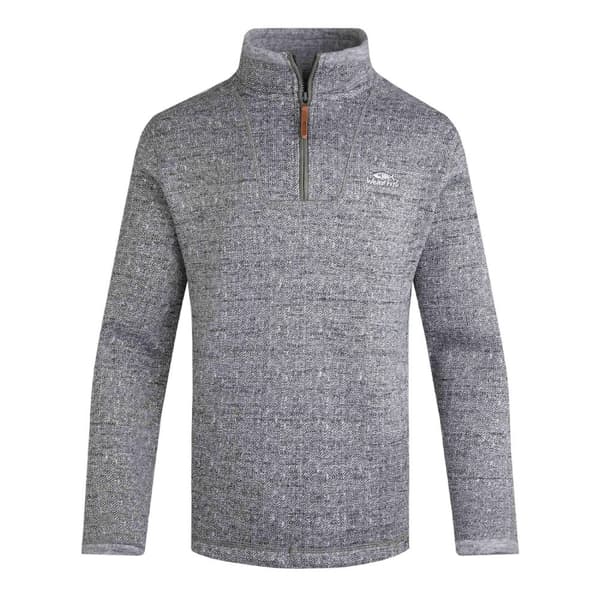 Weird Fish Mens Robins Herringbone Knitted Quarter Zip Pullover Storm Grey XL