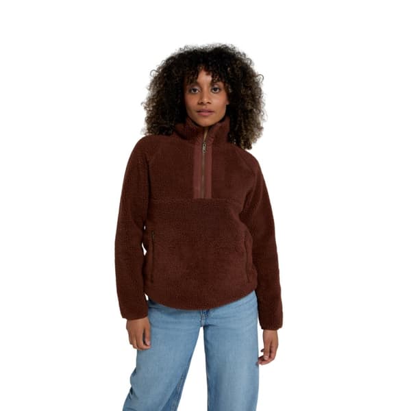 Animal Womens/Ladies Keely Borg Half Zip Fleece Jacket Burgundy 10 UK
