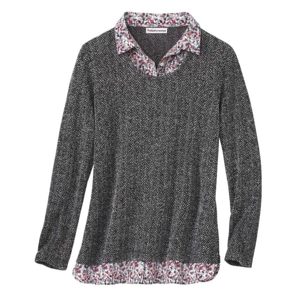Atlas for Women Womens/Ladies Floral 2 in 1 Jumper Set Anthracite 12 UK - 14 UK