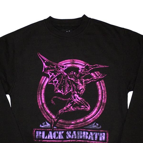Black Sabbath Unisex Adult Neon Pink Henry Oversized Sweatshirt
