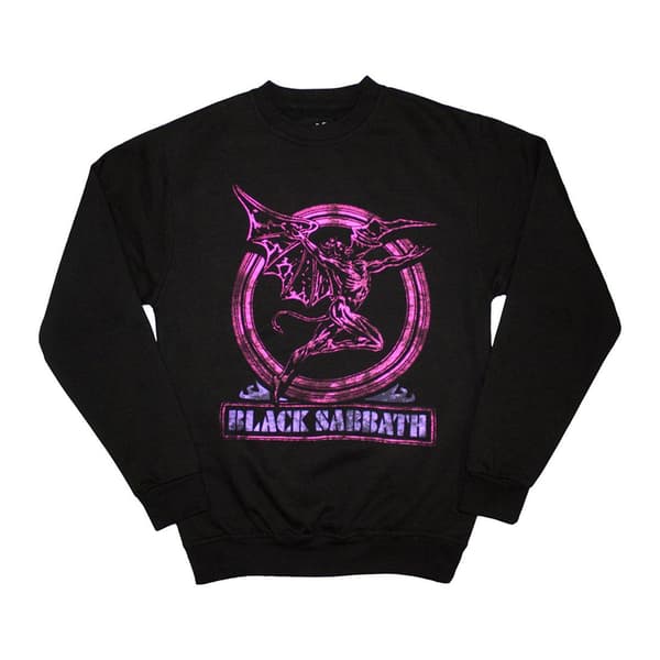 Black Sabbath Unisex Adult Neon Pink Henry Oversized Sweatshirt