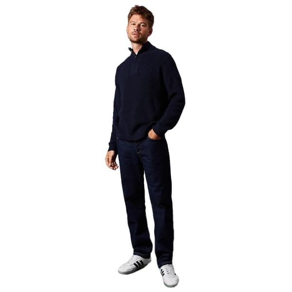 Burton Mens Ribbed Cotton Blend Half Zip Jumper