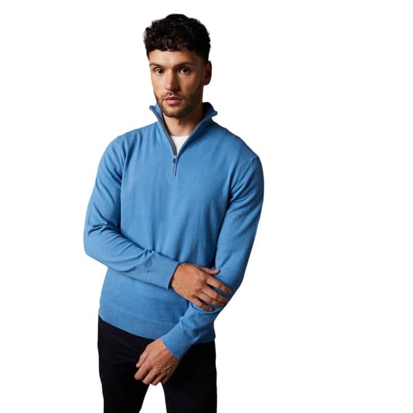 Burton Quarter Zip-jumper i bomull för herrar Mid Blue XL