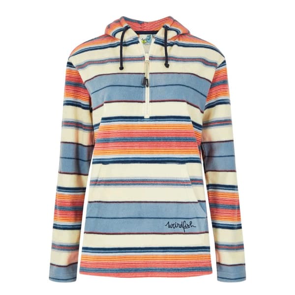 Weird Fish Dam/Lady Lana Stripe Microfleece Quarter Zip Hoodie