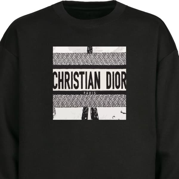 Sweatshirt | Bekväm Collegetröja för Vuxna Christian Dior Svart Large